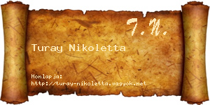 Turay Nikoletta névjegykártya